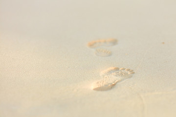 Footprints in the sand - summer vacation
