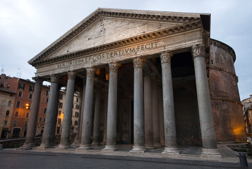 side view of Pantheon in the morning, Rome / Italy