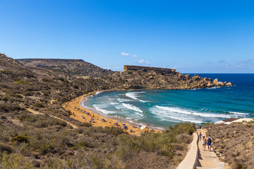 Fototapeta na wymiar Manikata, Malta. Picturesque beach in the Għajn Tuffieħa Bay