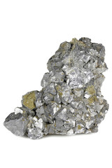 galena (lead glance) from Olkusz, Poland isolated on white background