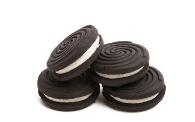 black double cookie isolated