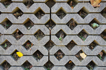 Porous floor tiles for parking cars