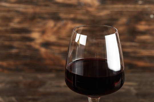a glass of red wine close-up