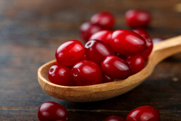 ripe dogwood in a spoon