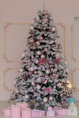 Beautiful christmas tree isolated on white background - studio shot