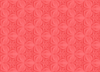 Complex volumetric seamless pattern 3D illustration