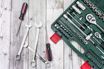 suitcase with variety tools