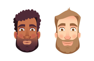 emotions of man face set