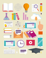 set elearning knowledge education to study online
