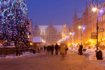 Pomorskie region, Poland - December, 2010: Dlugi Targ street, Gdansk city