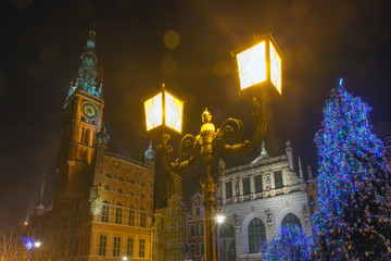 Pomorskie region, Poland - December, 2010: Dlugi Targ street in Gdansk