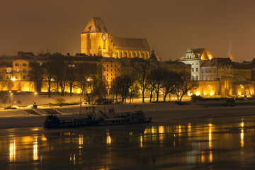 Fototapeta premium Torun city and Wisla river, Poland