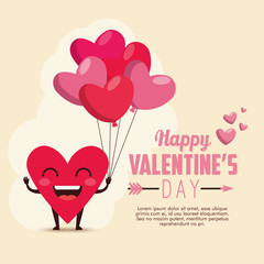 Fototapeta na wymiar male heart with hearts balloons to valentine celebration