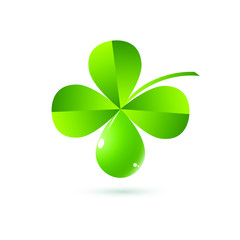 clover leaf with a drop