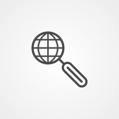 Global search vector icon sign symbol