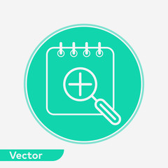 Search calendar vector icon sign symbol