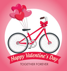 valentine day celebration with bicycle transport