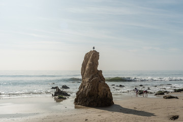 Serene El Matador State Beach vista in winter, Malibu, California