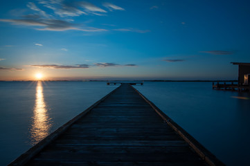 Fototapeta premium romantic morning sunrise, neusiedlersee, austria