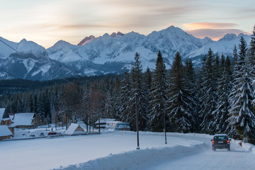 view from Polana Zgorzelisko to the Tatra Mountains, Tatra National Park, Poland © Maciej