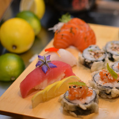 Sushi platter fine dining 