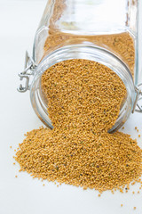 mustard seeds in jar