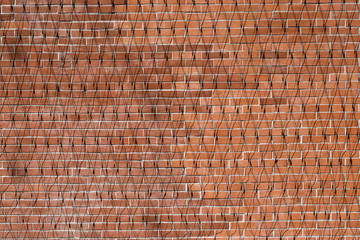 Red brick wall texture grunge background for interior design
