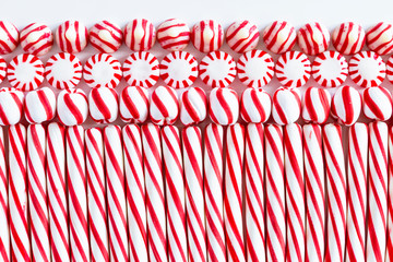 Red and White Striped Peppermint Candies
