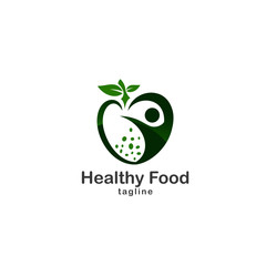 Healthy Food Logo Template Stock Vector