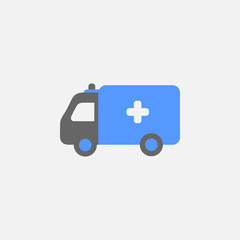 Ambulance flat icon vector isolated on white background