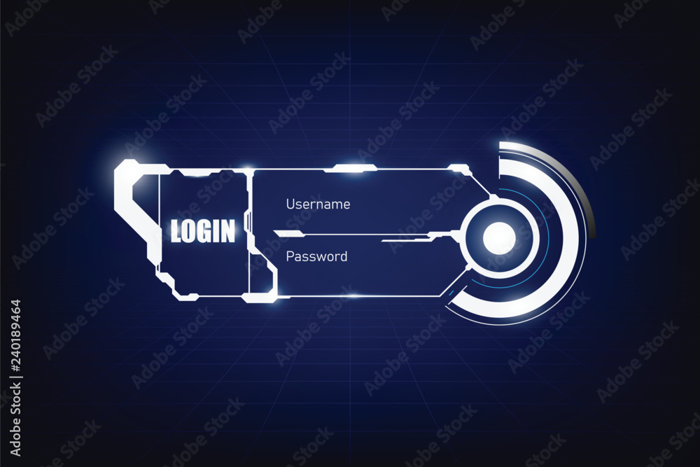 Poster login template hud ui hi tech design concept background