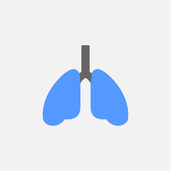 Lungs flat icon vector isolated on white background
