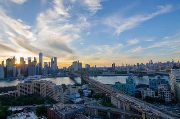 dumbo brooklyn with the brooklyn bridge and lower manhattan in view