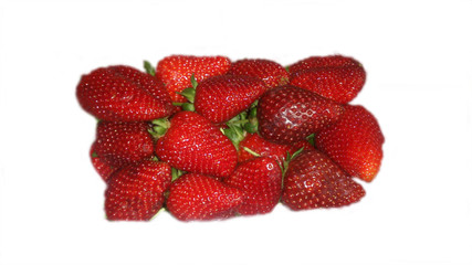 ripe strawberry on white background