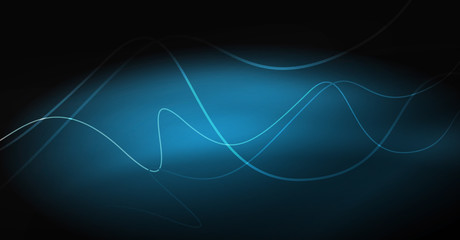 Neon lines wave background. Abstract composition