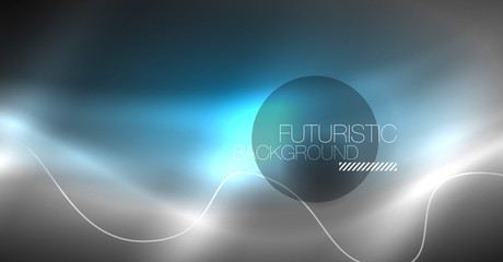 Neon lines wave background. Abstract composition