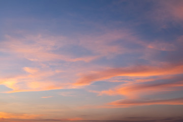 Naklejka na ściany i meble sunset sky with orange clouds