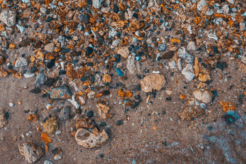 Pebbles, sand and water textures