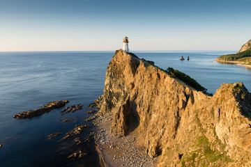 Russia far East Primorsky region Brinera lighthouse, the sea of Japan. The old lighthouse at Cape...