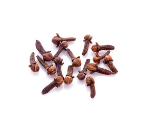 dry cloves on white background