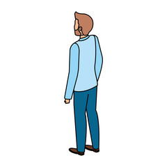 elegant businessman back avatar character