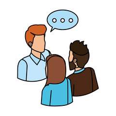 business people talking with speech bubble