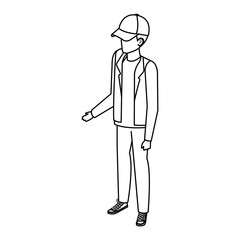 young and casual man with cap