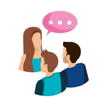 group of people with speech bubble avatars