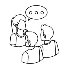 group of people with speech bubble avatars