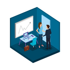 business couple in the office scene