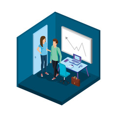 business couple in the office scene