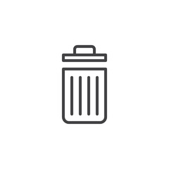 Trash can outline icon. linear style sign for mobile concept and web design. Dustbin simple line vector icon. Symbol, logo illustration. Pixel perfect vector graphics