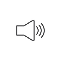 Sound speaker outline icon. linear style sign for mobile concept and web design. Speaker volume simple line vector icon. Symbol, logo illustration. Pixel perfect vector graphics