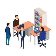 business people in the desk with laptop